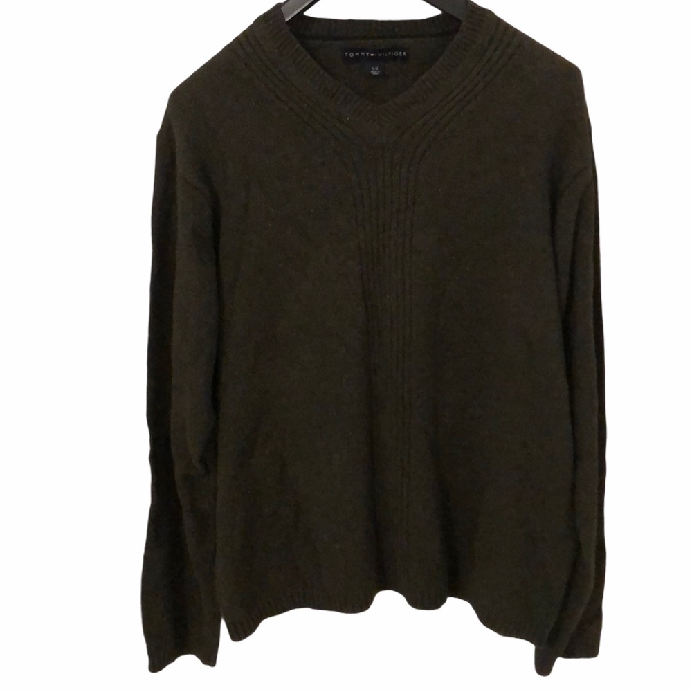 Tommy Hilfiger Green Sweater V-Neck Size Large